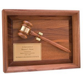 Walnut Shadow Box Award w/ Walnut Gavel (10"x13")